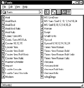 Приложение FontList